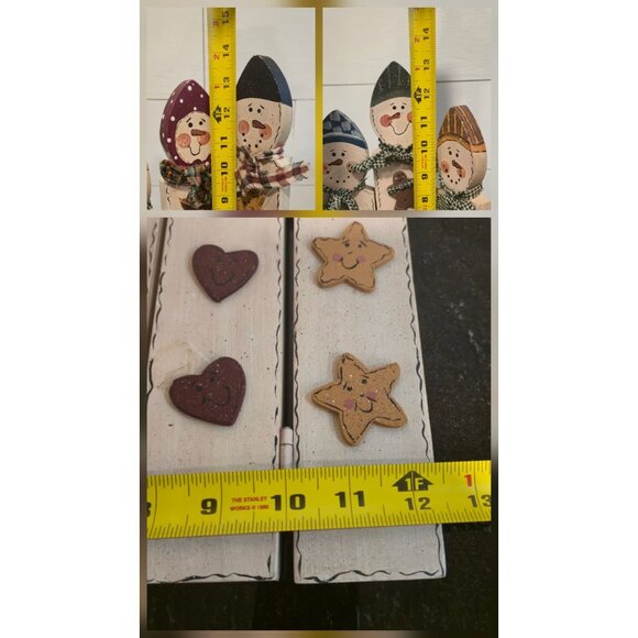 Rustic Wooden Snowman Family Décor, Primitive Farmhouse Christmas Decoration, Fo - Picture 10 of 10